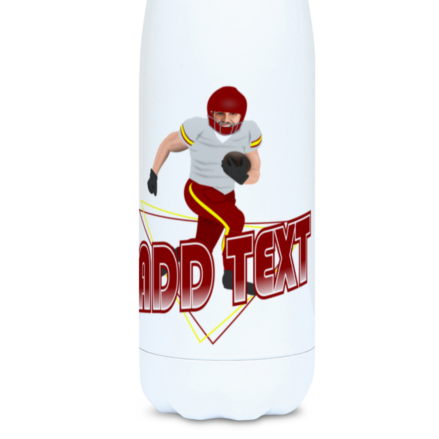 Custom Photo Football Flask - Superbowl-Inspired Water Bottle - Any Team Colours - American Football Gift - 500ml Flask