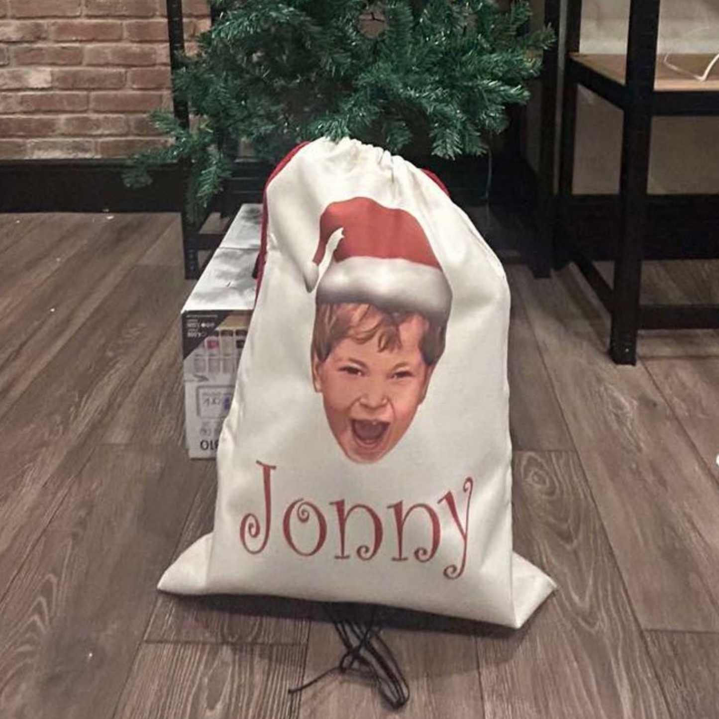 Custom Face Christmas Santa Sack - Any Photo / Name Funny Xmas Gift Bag