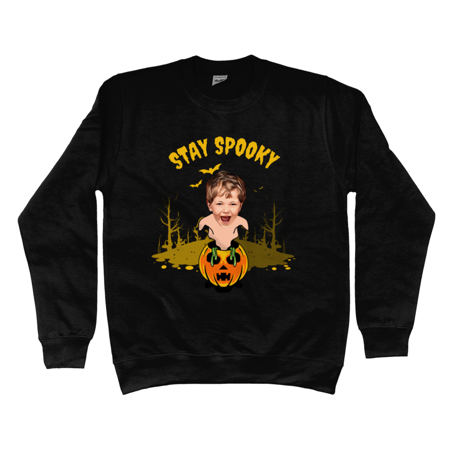 Ghostly Pumpkin Halloween Sweatshirt | Funny Trick or Treat - Halloween Party Jumper / Sweater
