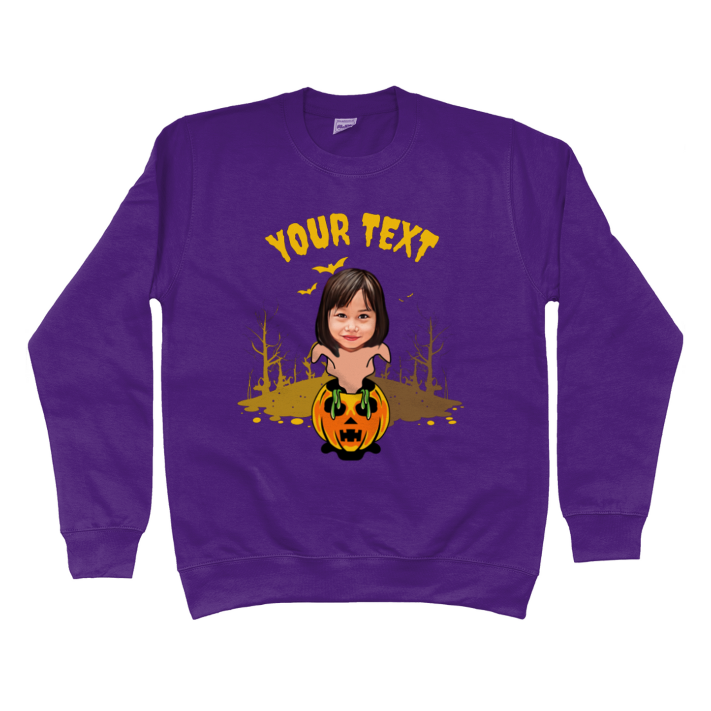 Ghostly Pumpkin Halloween Sweatshirt | Funny Trick or Treat - Halloween Party Jumper / Sweater