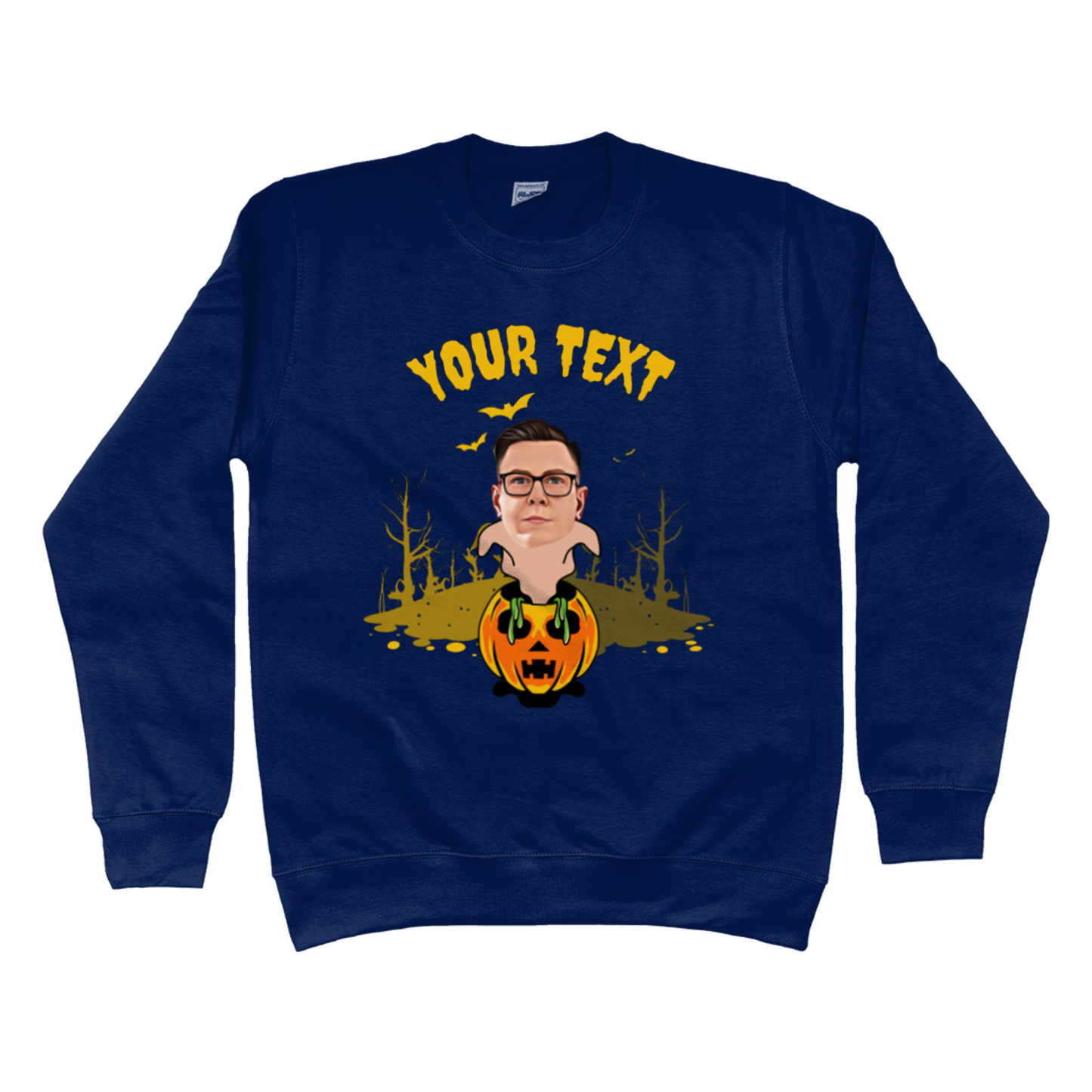Ghostly Pumpkin Halloween Sweatshirt | Funny Trick or Treat - Halloween Party Jumper / Sweater