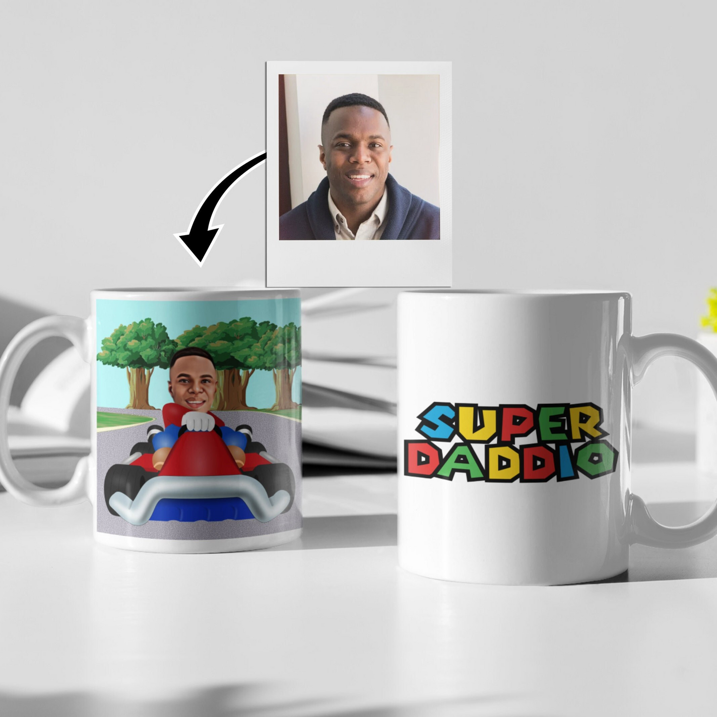 Super Daddio | Mario-Inspired Design Custom Photo Mug