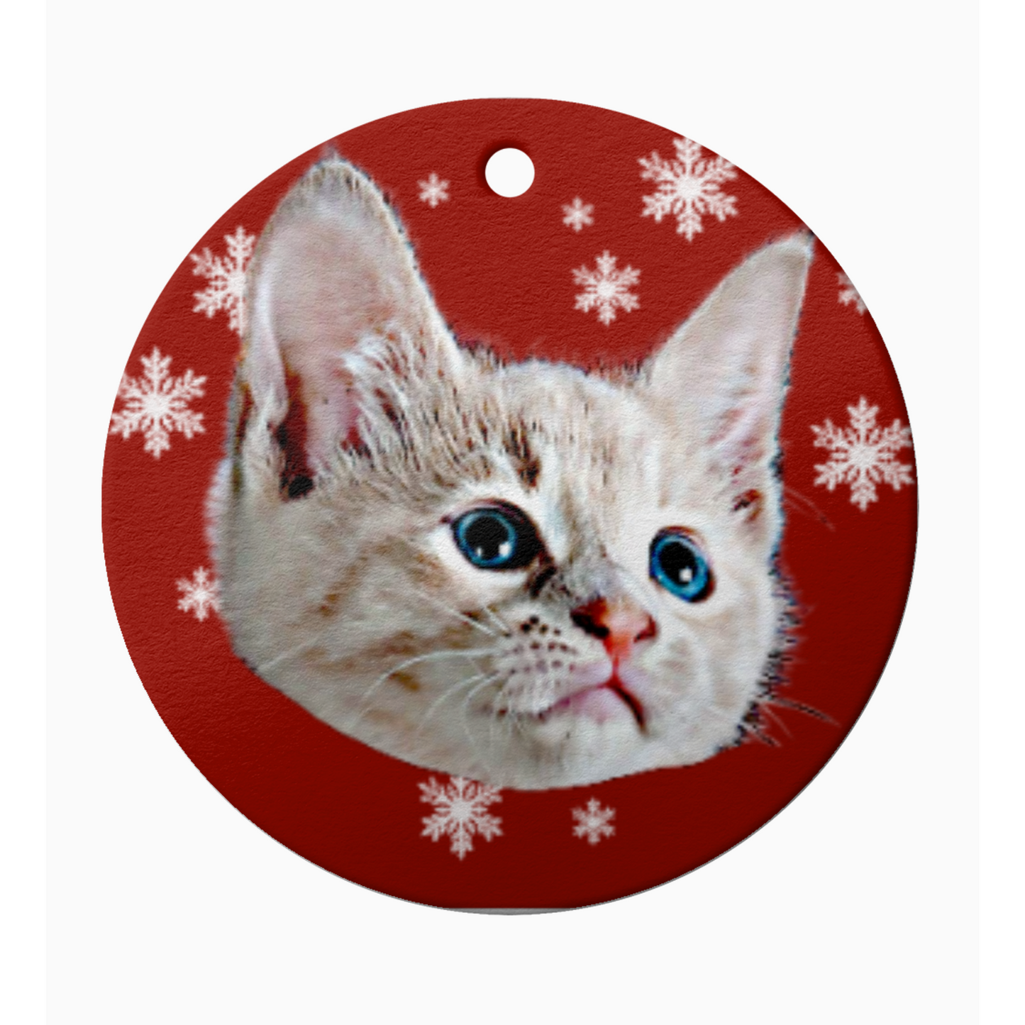 Xmas Snowflakes Custom Head / Pet Christmas Tree Decoration - Ceramic Christmas Tree Ornament
