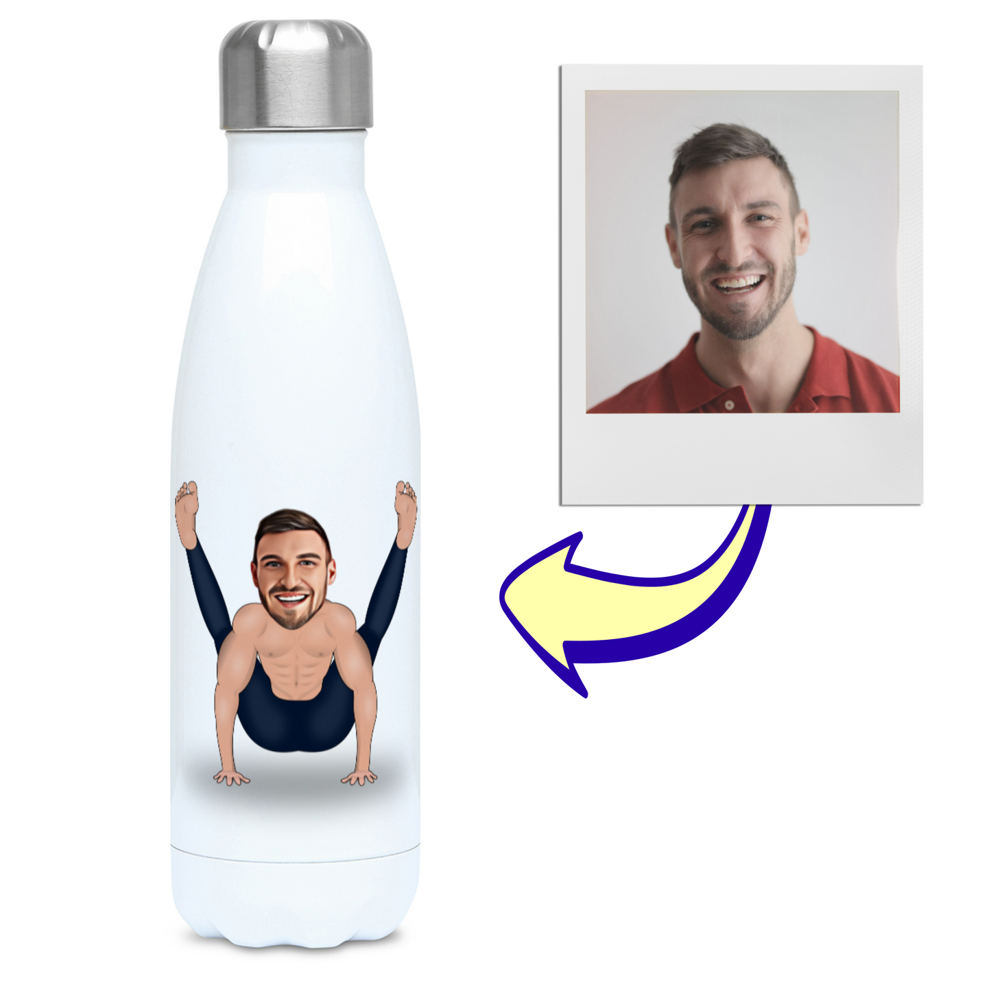 Funny Yoga Pose Flask | 500ml Water Bottle