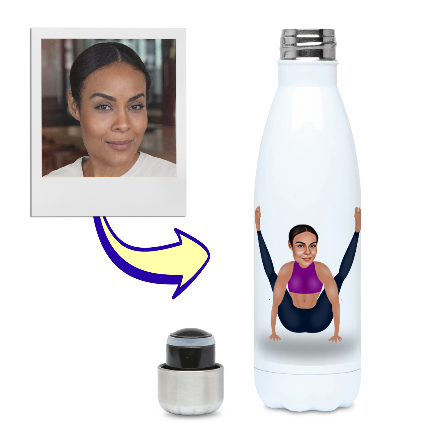 Funny Yoga Pose Flask | 500ml Water Bottle