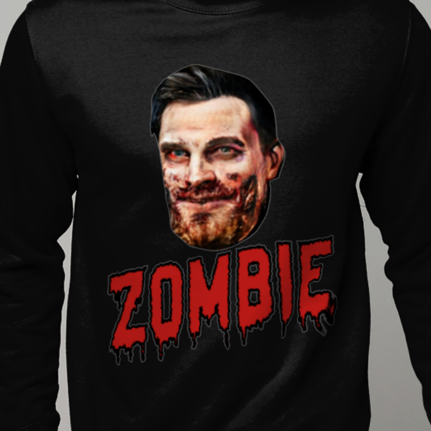 Zombie Face Halloween Sweatshirt | Funny Trick or Treat - Halloween Party Jumper / Sweater