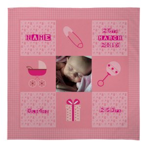 Fleece Blanket - Baby Girl - Your Photo / Text