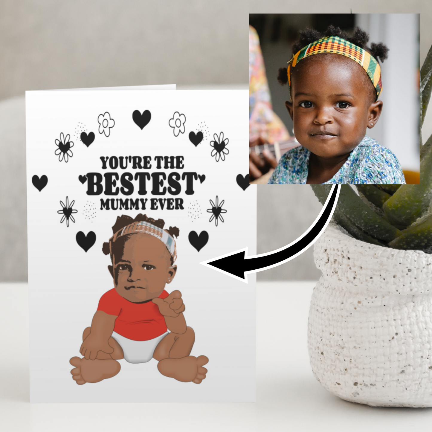 personalised gretting card with cute baby photo