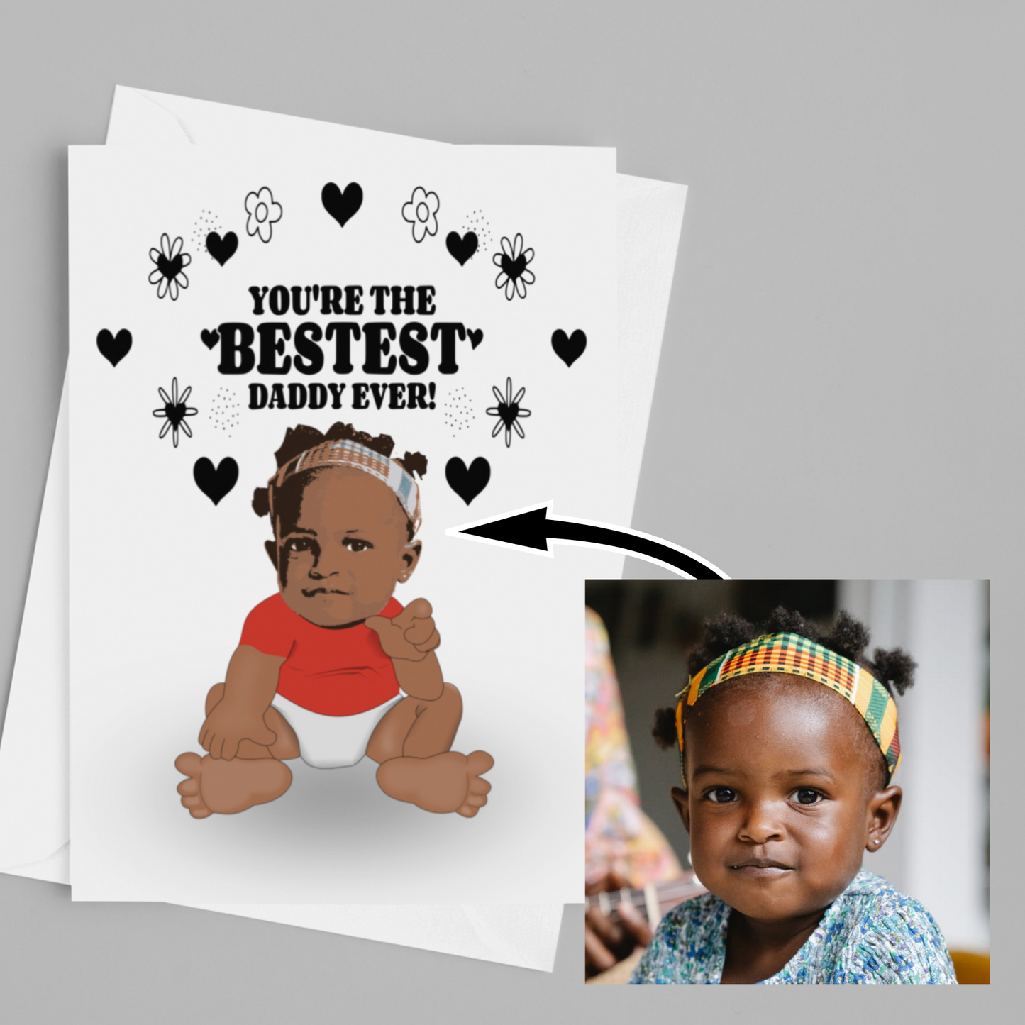 Bestest Daddy Ever Cute Baby Card