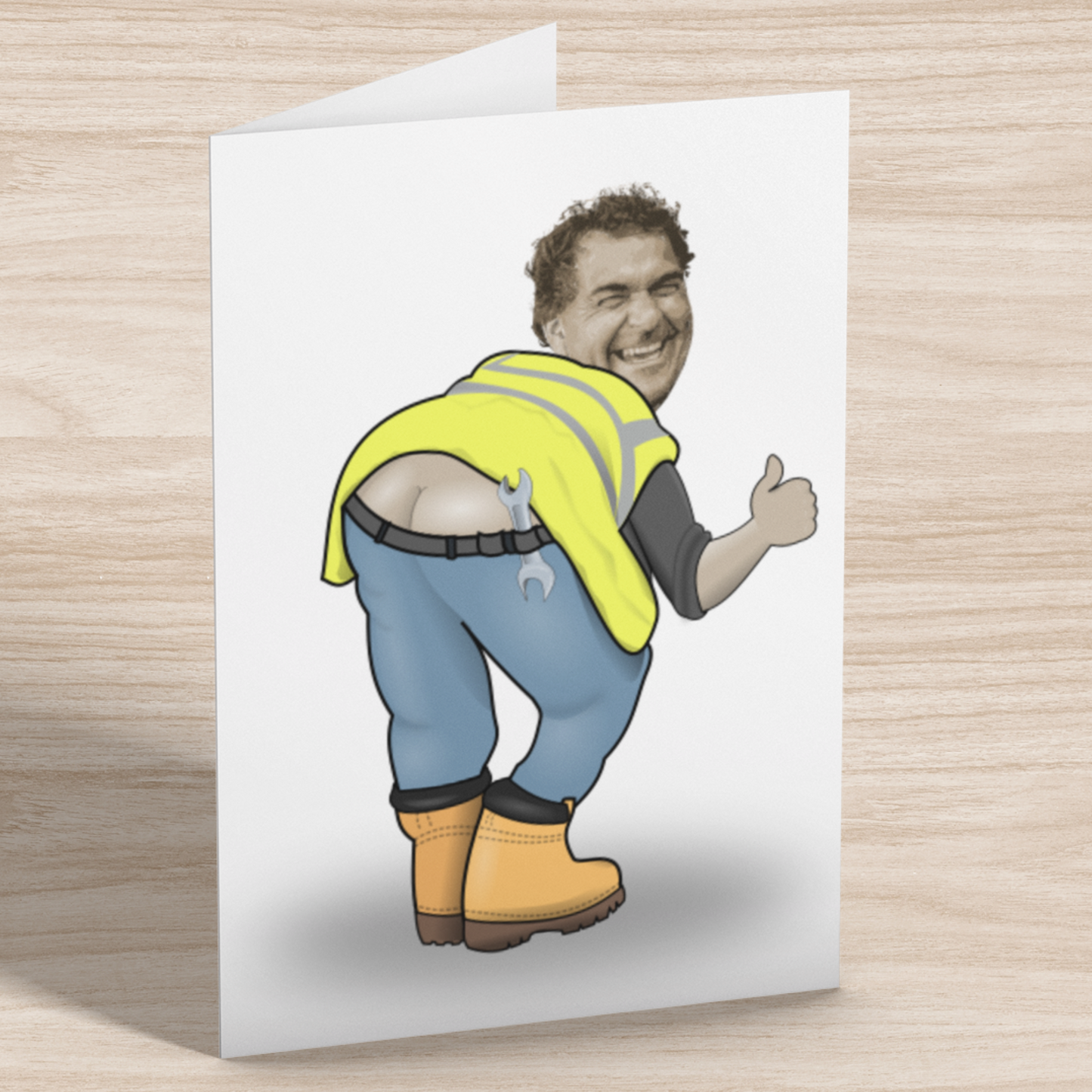 Funny Builders Bum Construction Worker Card