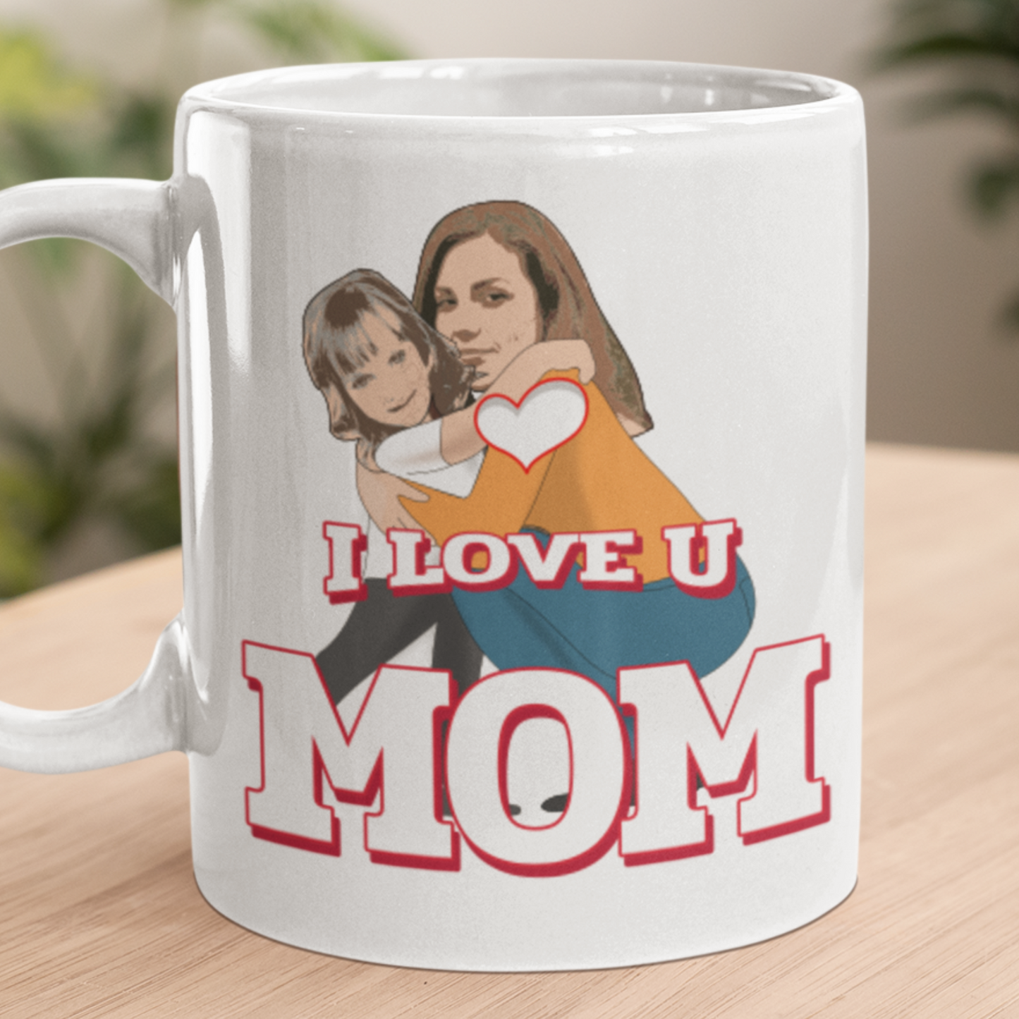 Cute Personalised Mother and Child Custom Mug - Your Face Design 11oz / 15oz Mug