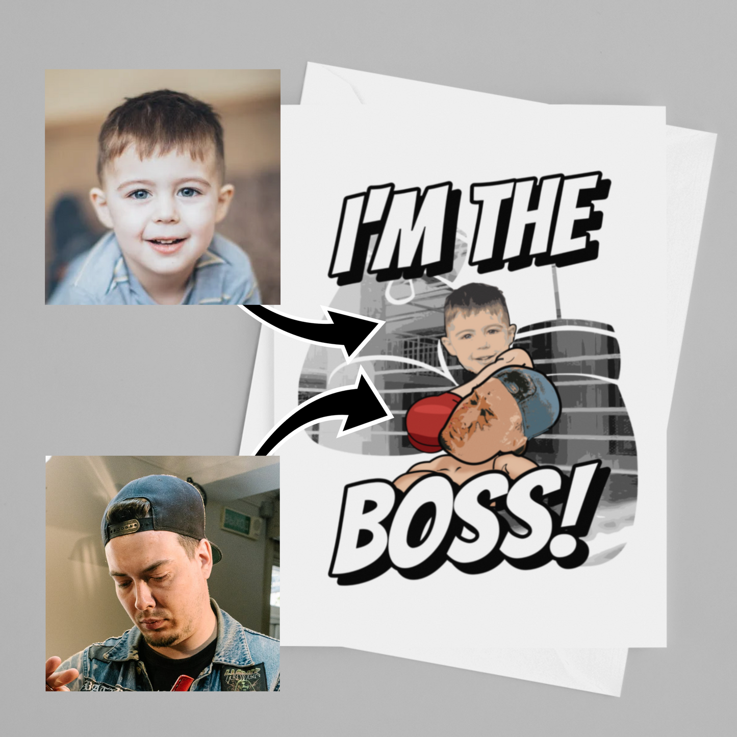 Funny Custom Parent Child Boxing Punch Card
