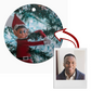 Funny Custom Face Naughty Elf Christmas Tree Decoration  - Ceramic Xmas Tree Ornament