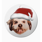 Cute Custom Pet Santa Hat Christmas Tree Decoration - Ceramic Xmas Tree Ornament