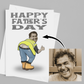 funny personalised photo greeting card of builder bending over and showing behind builder bum