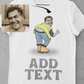 funny personalised photo t-shirt of builder bending over and showing behind builder bum