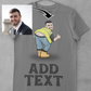 funny personalised photo t-shirt of builder bending over and showing behind builder bum