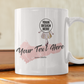 personalised photo mug of little girl as a princess with caption "princess" showing "your image here"